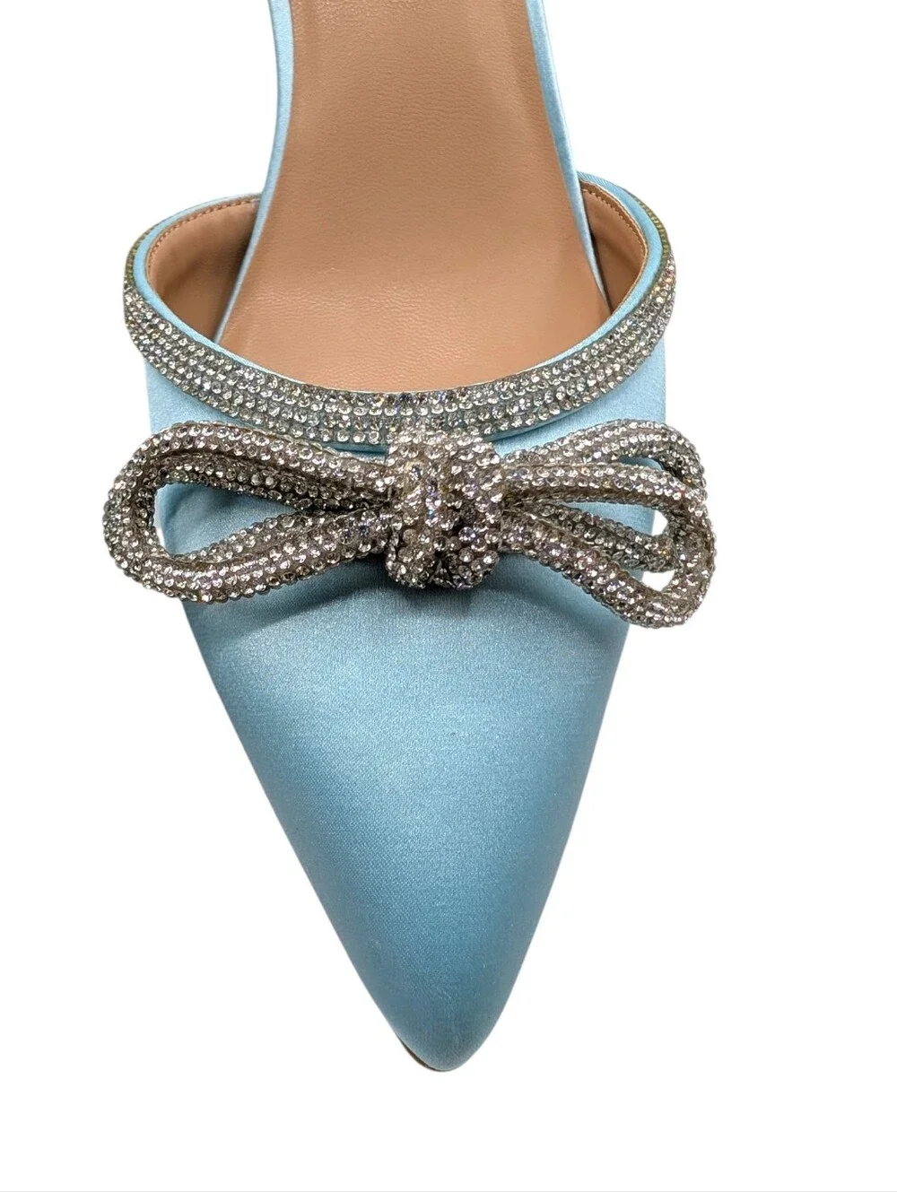A New Day Carmin Turquoise Blue Rhinestone Bow Heels 11 New